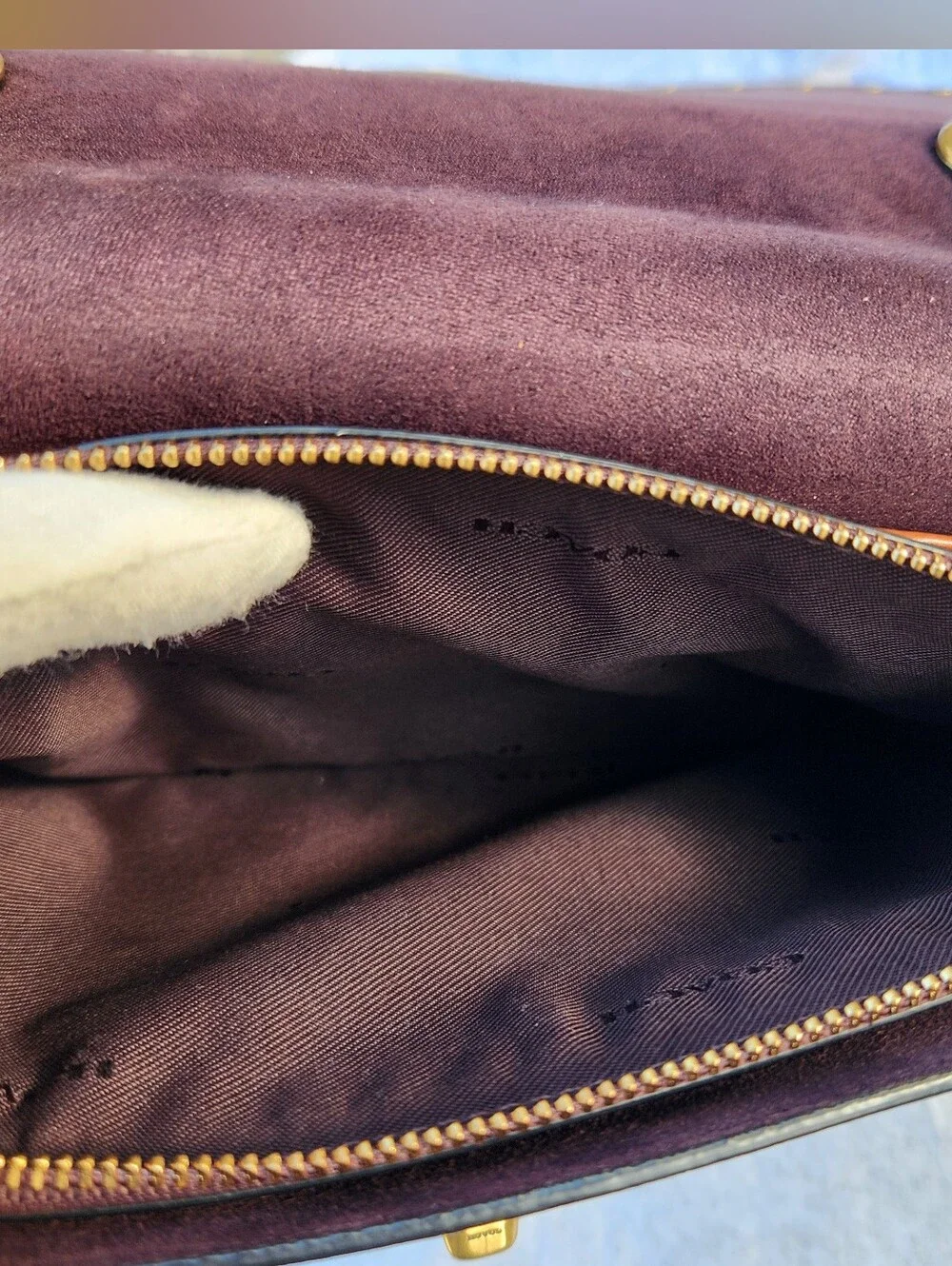 Coach Parker Signature Rivets Snakeskin Bag + Dust Bag